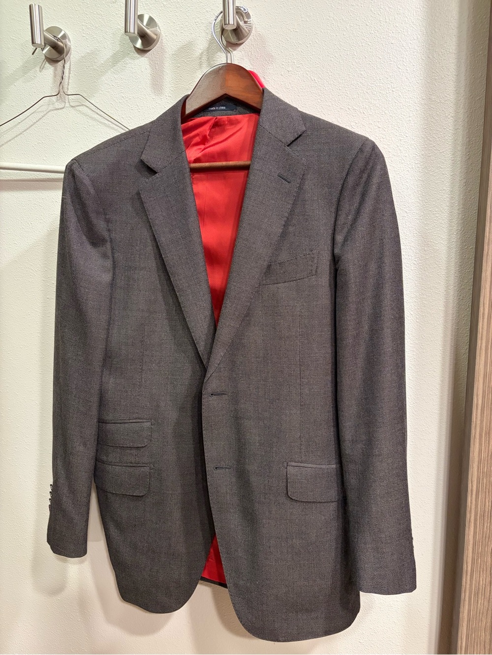 Suitsupply Gray Sport Coat with Red Lining